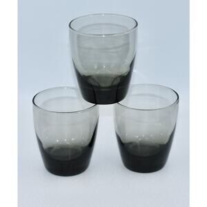 Libbey “Durham Smoke” Grey Old Fashioned, Rocks Glasses, Low Ball Glasses 3pc